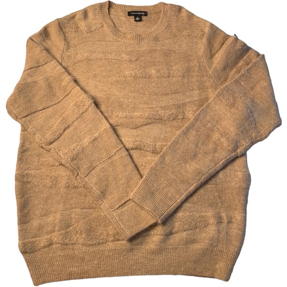 TREASURE & BOND Men Light Weight Textured Long Sleeve Sweater Tan Sz Large - Picture 1 of 6